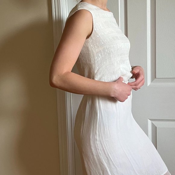 Brand New Silk White Mini Dress - Picture 1 of 7